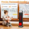 1500W Oscillating Ceramic Tower Space Heater with 3D Flame Portable Electric Heater with 3 Wind Modes 59-104℉Heating Remote Control 12H Timer Overheat