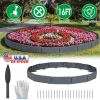 16FT Non-Digging Plastic Landscape Edging 20Pcs Faux Cobbled Stone Garden Borders with 20 Spikes Shovel Gloves Flexible Bendable for Flower Beds Pathw