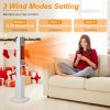1500W Oscillating Ceramic Tower Space Heater with 3D Flame Portable Electric Heater with 3 Wind Modes Remote Control 5 Timer Overheat Tip-Over Protect