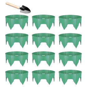 12Pcs 10in Planting Grow Rings Adjustable for Outdoor Plants Interlocking PP Plant Protection Rings with Hand Shovel Deep Watering Plant Guards for Ve
