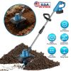 800W 21V Cordless Tiller Cultivator 3.0Ah Battery Powered Tiller with 8.66" Width 6.69" Depth Manganese Steel Tines for Soil Cultivation Weeding Garde