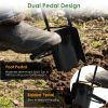 5 In 1 Bulb Planter Tool Long Handle Gardening Bulb Transplanter with Gloves Brush Serrated Base Dual Pedal Digging Holes to Plant Tulips Iris Daffodi