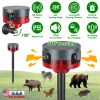Solar Motion Sensor Alarm Outdoor 129dB with 13 Sounds & Custom Recording, PIR Motion Detector with Flashing LED Light, Solar & USB Rechargeable Anima