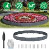 16FT Non-Digging Plastic Landscape Edging 20Pcs Faux Cobbled Stone Garden Borders with 20 Spikes Shovel Gloves Flexible Bendable for Flower Beds Pathw