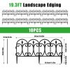 10 Packs Garden Decorative Lawn Edging Border PP Garden Fence Panels Easy Assembly Outdoor Flower Bed Landscape Fencing No-Dig Spikes with Gloves Tota