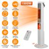 1500W Oscillating Ceramic Tower Space Heater with 3D Flame Portable Electric Heater with 3 Wind Modes Remote Control 5 Timer Overheat Tip-Over Protect