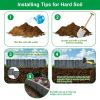 16FT Non-Digging Plastic Landscape Edging 20Pcs Faux Cobbled Stone Garden Borders with 20 Spikes Shovel Gloves Flexible Bendable for Flower Beds Pathw