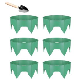 6Pcs 10in Planting Grow Rings Adjustable for Outdoor Plants Interlocking PP Plant Protection Rings with Hand Shovel Deep Watering Plant Guards for Veg