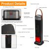 1500W Oscillating Ceramic Tower Space Heater with 3D Flame Portable Electric Heater with 3 Wind Modes 59-104℉Heating Remote Control 12H Timer Overheat