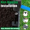 16FT Non-Digging Plastic Landscape Edging 20Pcs Faux Cobbled Stone Garden Borders with 20 Spikes Shovel Gloves Flexible Bendable for Flower Beds Pathw