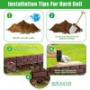 12PCS Stone Fence Edging Panels, Imitation Stone PP Garden Border with Rotatable Connectors, Easy Snap Assembly Adjustable Angle for Garden Yard Lawn