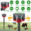 Solar Motion Sensor Alarm Outdoor 129dB with 13 Sounds & Custom Recording, PIR Motion Detector with Flashing LED Light, Solar & USB Rechargeable Anima