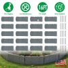 16FT Non-Digging Plastic Landscape Edging 20Pcs Faux Cobbled Stone Garden Borders with 20 Spikes Shovel Gloves Flexible Bendable for Flower Beds Pathw