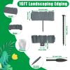 16FT Non-Digging Plastic Landscape Edging 20Pcs Faux Cobbled Stone Garden Borders with 20 Spikes Shovel Gloves Flexible Bendable for Flower Beds Pathw