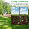 2 Packs 76in Heavy Duty Double Shepherds Hook Bird Feeder Pole Garden Hanging Holder with 4 Adjustable Height 5 Prong Base for Bird Feeder Garden Plan
