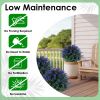 2 Packs Artificial Lavender Topiary Ball Trees UV Resistant Artificial Shrubs Fake Plants Evergreen Artificial Bush with Ground Spike for Indoor Outdo