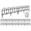 10 Packs Garden Decorative Lawn Edging Border PP Garden Fence Panels Easy Assembly Outdoor Flower Bed Landscape Fencing No-Dig Spikes with Gloves Tota