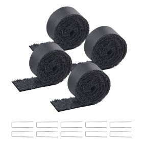 Rubber Mulch for Landscaping, 4 Rolls Recycled Rubber Mulch Mat 120 x 4.5 in, Permanent Rubber Pathway
