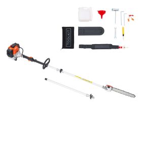 Gas Pole Saw, 52CC 2 Stroke Gas Powered Pole Saws with 14 in Cutting Bar, Cordless Tree Trimmer with 30 fl.oz Fuel Tank, 7.2 to 10 ft Extendable