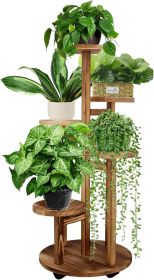 5 Tiered Tall Plant Stand for Indoor, Wood Plant Shelf Corner Display Rack