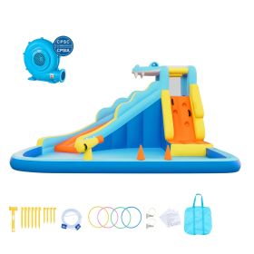 Inflatable Bounce House, 11.6 x 13.1 x 7.7 ft Inflatable Bounce House Water Slide, Bouncer Castle with Bounces Zone, Climbing Wall