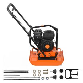 Plate Compactor, 7 HP 196CC Gas Engine, 5400 VPM Vibrating Ground Rammer, 4440 lbs Compaction Force, 23 x 18 in Plate