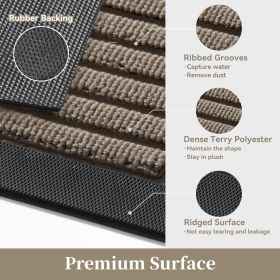 Outdoor Mat 17"x30" Non Slip Front Door Mat Outside Absorbent Rubber Welcome Mat Low Profile Dirt Trapper Indoor Outdoor Doormat Boho Arch Door M