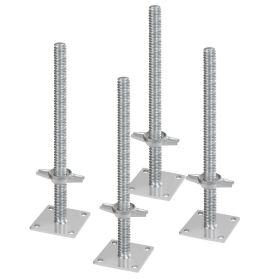 4-Pack Adjustable Leveling Jacks, 18.2 In Adjustable Height & 3307lbs/1500kg Total Load Capacity Scaffold Jacks Feet