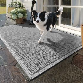 Front Door Mat 20''x31'', Drainage Heavy Duty Dirt Trapping Non-Slip Doormats, Outdoor Rubber Floor Mats