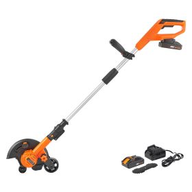 Lawn Edger, 20 V Battery Powered Cordless Edger, 9-inch Blade Edger Lawn Tool with 3-Position Blade Depth, Battery and Charger Included, for Lawn