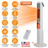 1500W Oscillating Ceramic Tower Space Heater with 3D Flame Portable Electric Heater with 3 Wind Modes Remote Control 5 Timer Overheat Tip-Over Protect