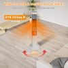 1500W Oscillating Ceramic Tower Space Heater with 3D Flame Portable Electric Heater with 3 Wind Modes Remote Control 5 Timer Overheat Tip-Over Protect