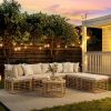 GO 7 Pieces Outdoor Patio Furniture, All-Weather Rattan Sectional Sofa Set with Thick Cushions and Pillows