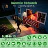 Solar Motion Sensor Alarm Outdoor 129dB with 13 Sounds & Custom Recording, PIR Motion Detector with Flashing LED Light, Solar & USB Rechargeable Anima
