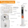 1500W Oscillating Ceramic Tower Space Heater with 3D Flame Portable Electric Heater with 3 Wind Modes Remote Control 5 Timer Overheat Tip-Over Protect