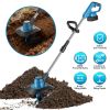 800W 21V Cordless Tiller Cultivator 3.0Ah Battery Powered Tiller with 8.66" Width 6.69" Depth Manganese Steel Tines for Soil Cultivation Weeding Garde