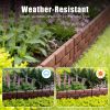 12PCS Stone Fence Edging Panels, Imitation Stone PP Garden Border with Rotatable Connectors, Easy Snap Assembly Adjustable Angle for Garden Yard Lawn
