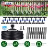 75FT Mist Drip Irrigation System with Adjustable Misting Nozzle Quick Connect Automatic Garden Watering System for Garden Lawn Patio Flower Bed