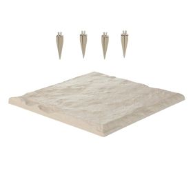 Garden Stepping Stones, 16Pcs 15.5 x 15.5 in, Decorative Stepping Stones with Stakes, Weather-Resistant Plastic Pathway Pavers, Smooth Surface (Color: Beige, Quantity: 16 Pcs)
