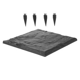 Garden Stepping Stones, 16Pcs 15.5 x 15.5 in, Decorative Stepping Stones with Stakes, Weather-Resistant Plastic Pathway Pavers, Smooth Surface (Color: Gray, Quantity: 16 Pcs)